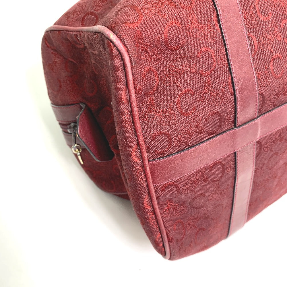 CELINE Boston Duffel bag Canvas / leather Red C Macadam Carriage vintage Women Used Authentic