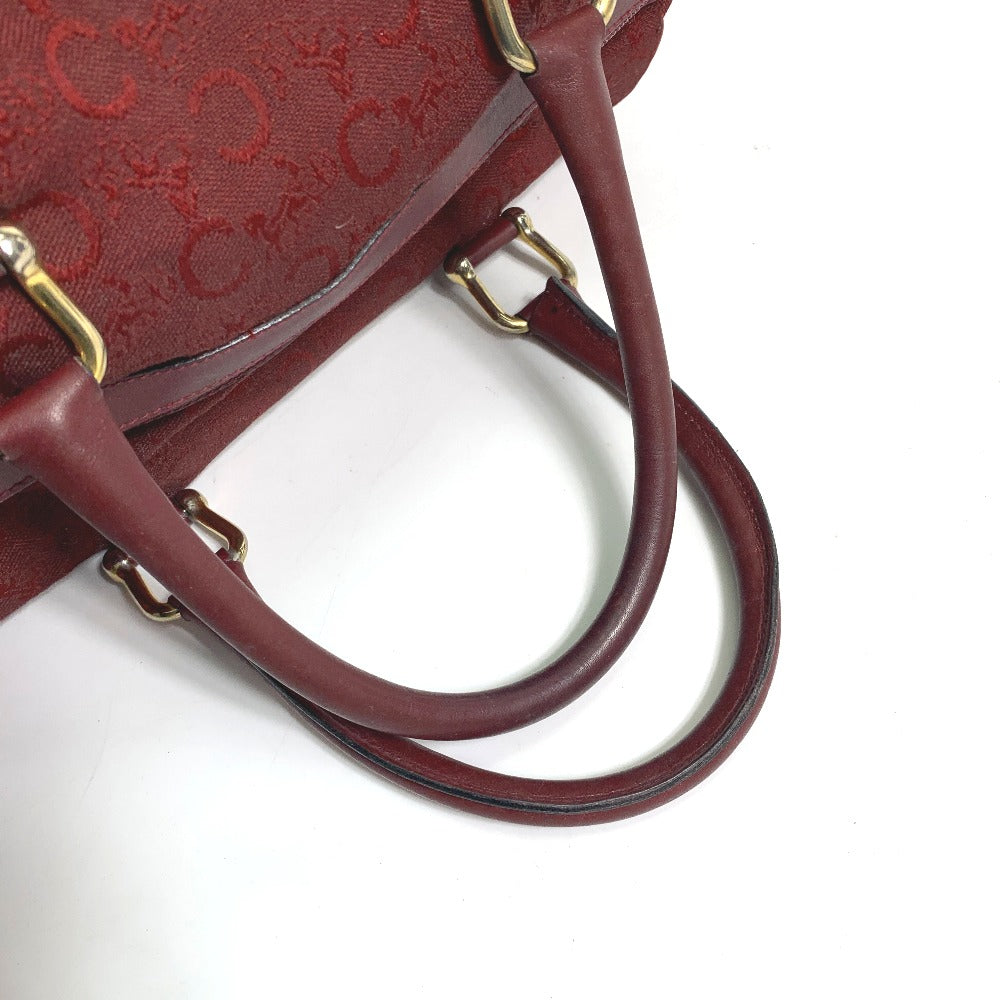 CELINE Boston Duffel bag Canvas / leather Red C Macadam Carriage vintage Women Used Authentic