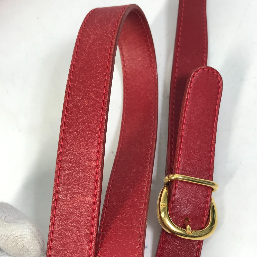 GUCCI Shoulder Bag 007.261.0107 leather Red Old Gucci Interlocking G mens Used Authentic