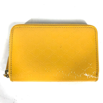 GUCCI Coin case 255452 enamel yellow Sima line Micro Guccisima Women Used Authentic