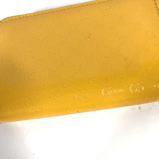 GUCCI Coin case 255452 enamel yellow Sima line Micro Guccisima Women Used Authentic