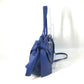 PRADA Handbag leather blue logo Crossbody ribbon Women Used Authentic