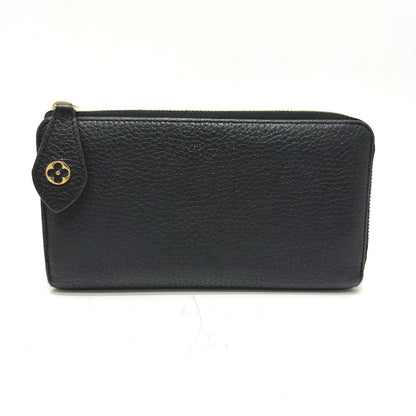 LOUIS VUITTON Long Wallet Purse M63102 Taurillon Clemence Leather black Portefeuille comet Women Used Authentic