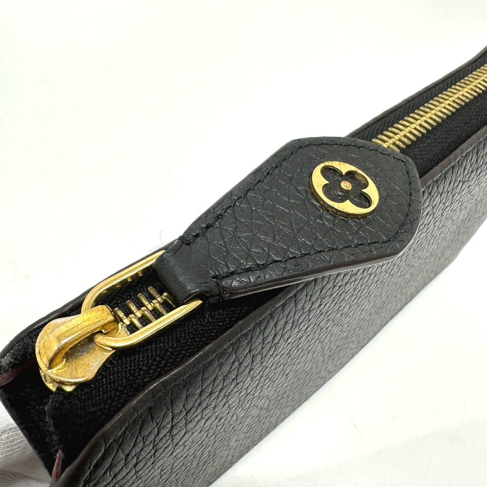 LOUIS VUITTON Long Wallet Purse M63102 Taurillon Clemence Leather black Portefeuille comet Women Used Authentic