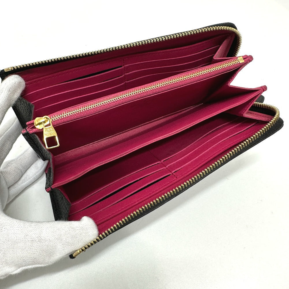 LOUIS VUITTON Long Wallet Purse M63102 Taurillon Clemence Leather black Portefeuille comet Women Used Authentic