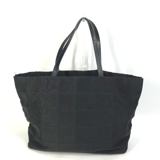 CHANEL Tote Bag A15991 Nylon / leather black CC COCO Mark New Travel Line MM Women Used Authentic