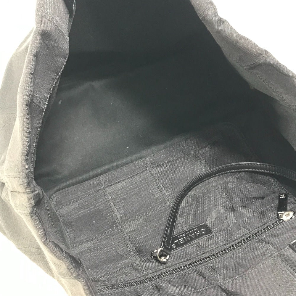 CHANEL Tote Bag A15991 Nylon / leather black CC COCO Mark New Travel Line MM Women Used Authentic