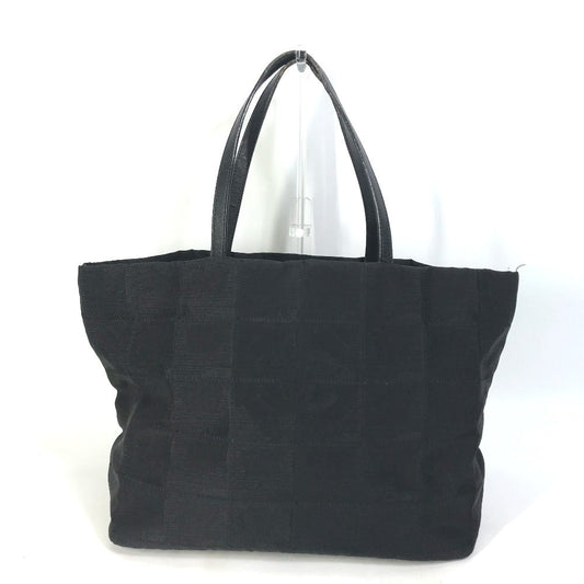 CHANEL Tote Bag A15991 Nylon / leather black CC COCO Mark New Travel Line MM Women Used Authentic