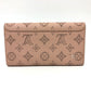 LOUIS VUITTON Long Wallet Purse M60145 Monogram Mahina pink Monogram Mahina Portefeuille Iris Women Used Authentic