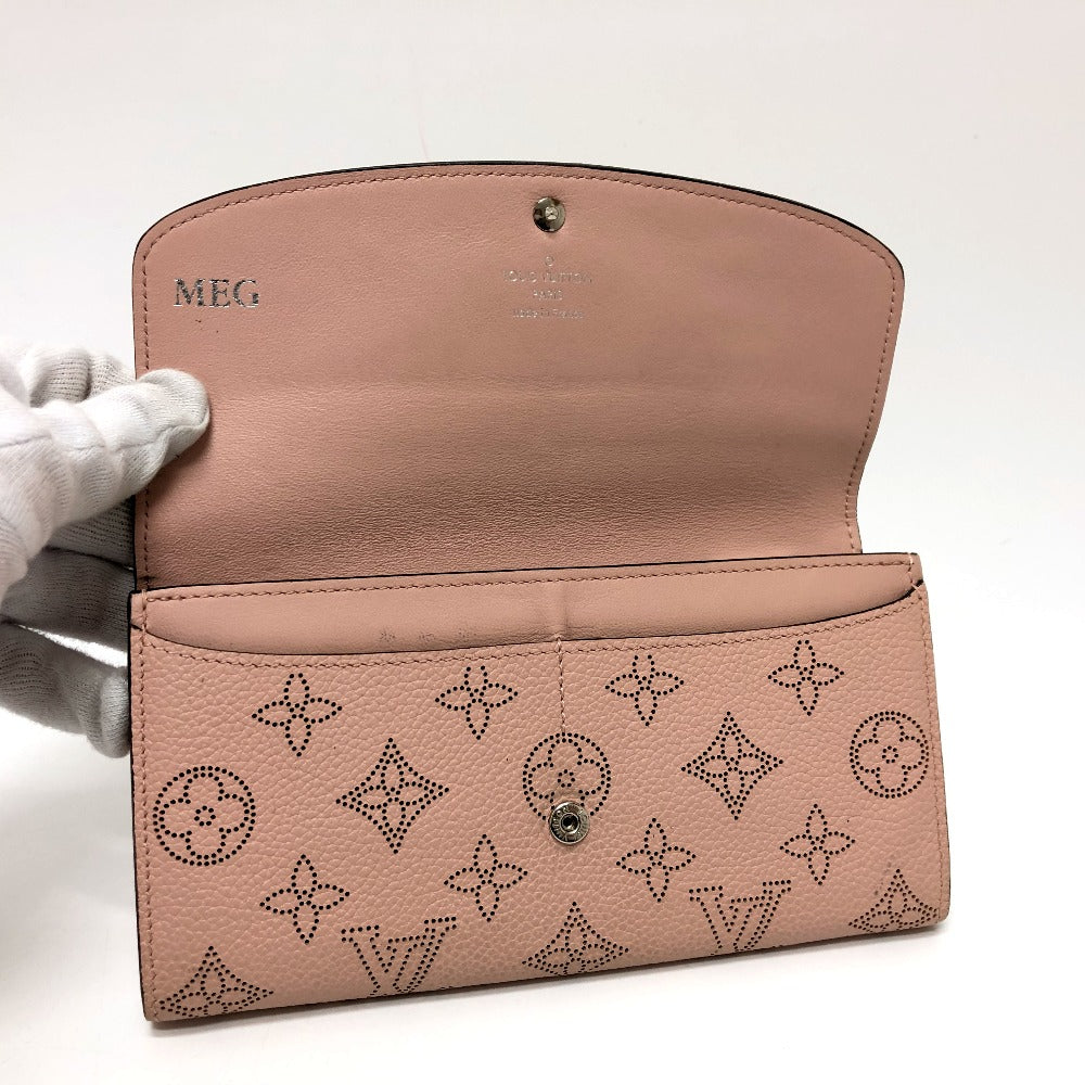 LOUIS VUITTON Long Wallet Purse M60145 Monogram Mahina pink Monogram Mahina Portefeuille Iris Women Used Authentic