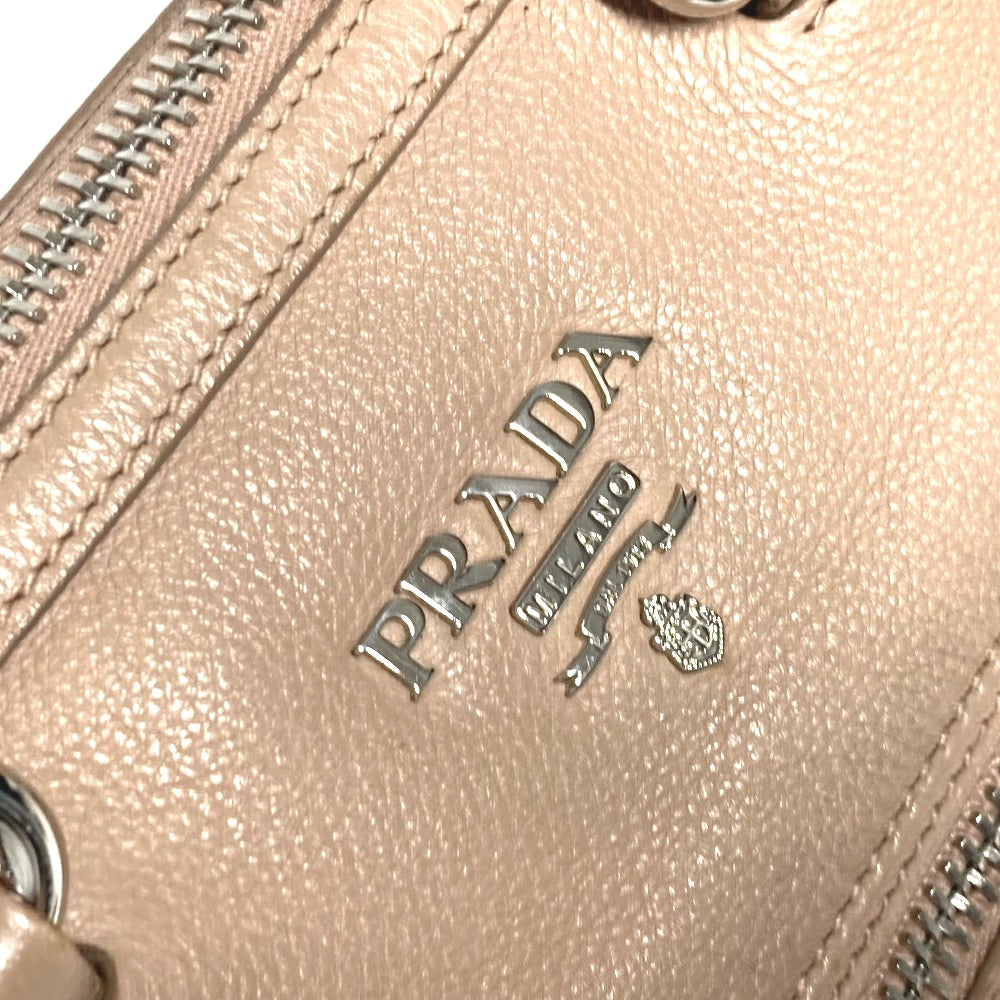 PRADA Handbag leather beige 2WAY bag Shoulder Bag logo
