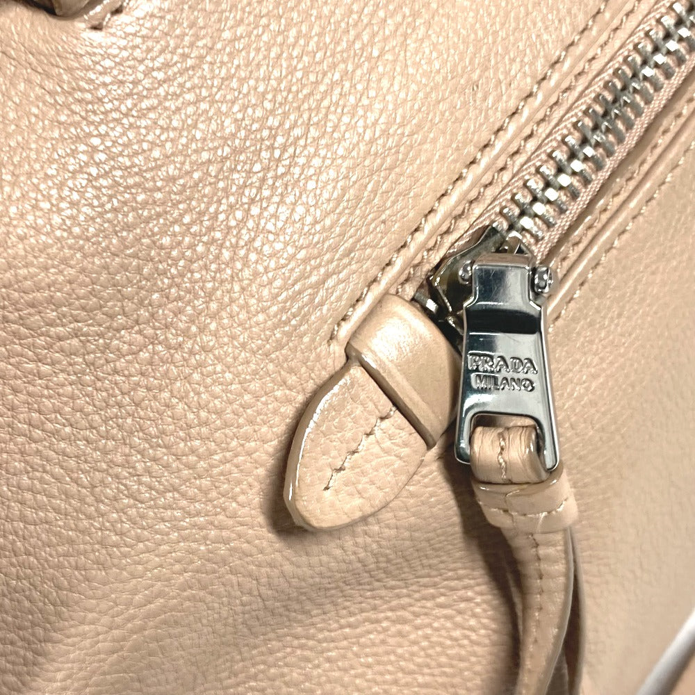 PRADA Handbag leather beige 2WAY bag Shoulder Bag logo