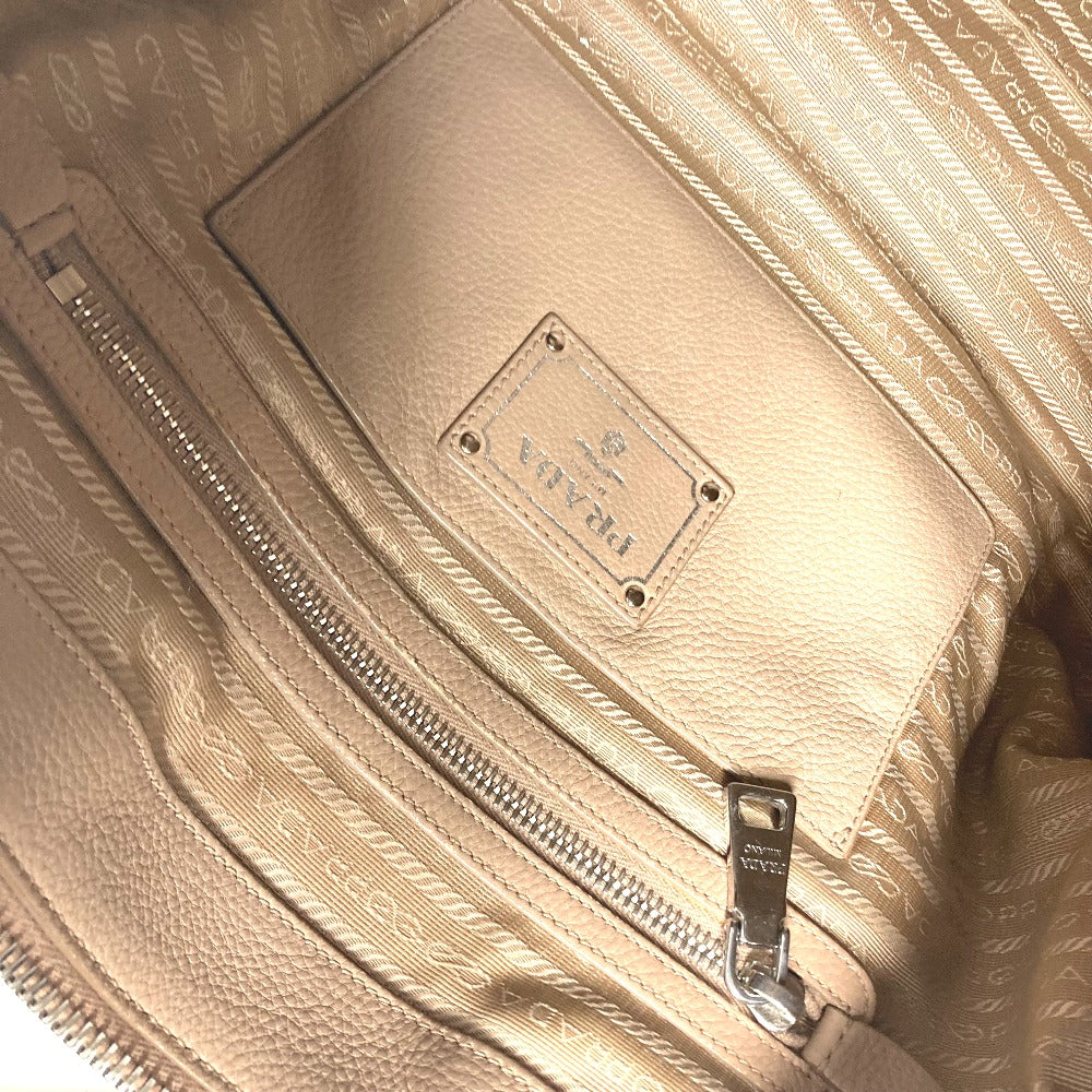 PRADA Handbag leather beige 2WAY bag Shoulder Bag logo