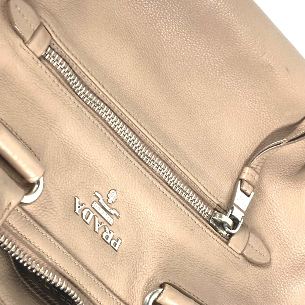 PRADA Handbag leather beige 2WAY bag Shoulder Bag logo