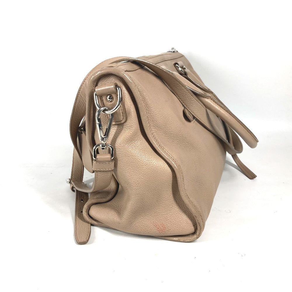 PRADA Handbag leather beige 2WAY bag Shoulder Bag logo