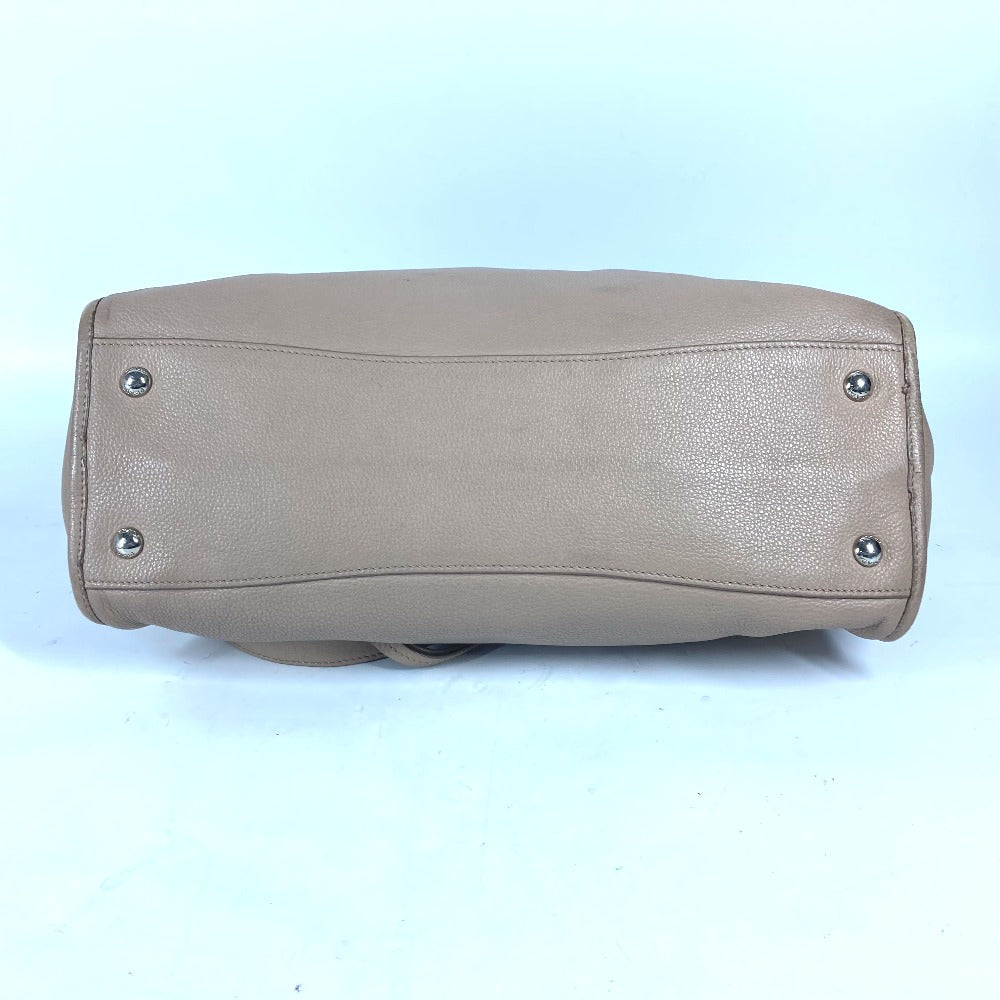 PRADA Handbag leather beige 2WAY bag Shoulder Bag logo