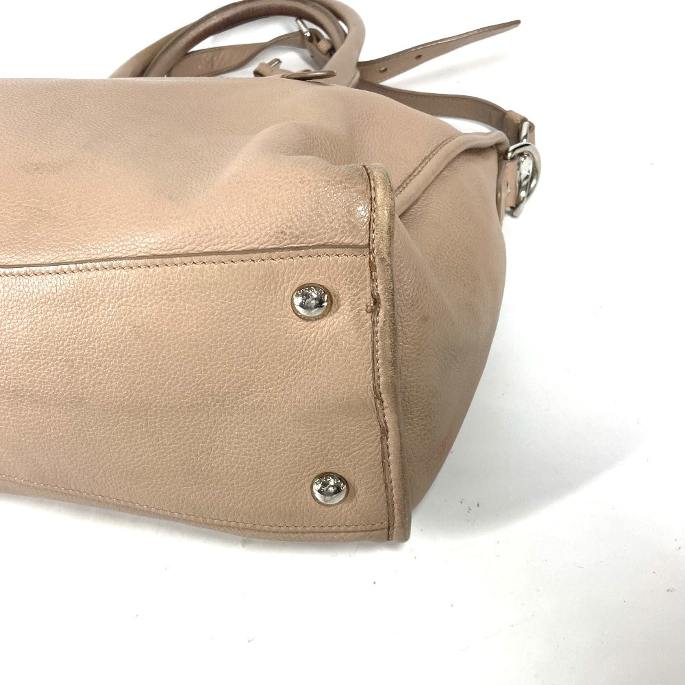 PRADA Handbag leather beige 2WAY bag Shoulder Bag logo