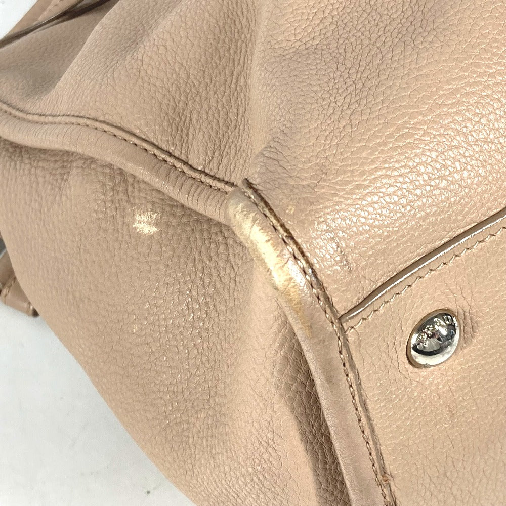 PRADA Handbag leather beige 2WAY bag Shoulder Bag logo