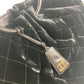 CHANEL Handbag Velour, Leather black Matrasse quilting Round handle Leather handle Women Used Authentic