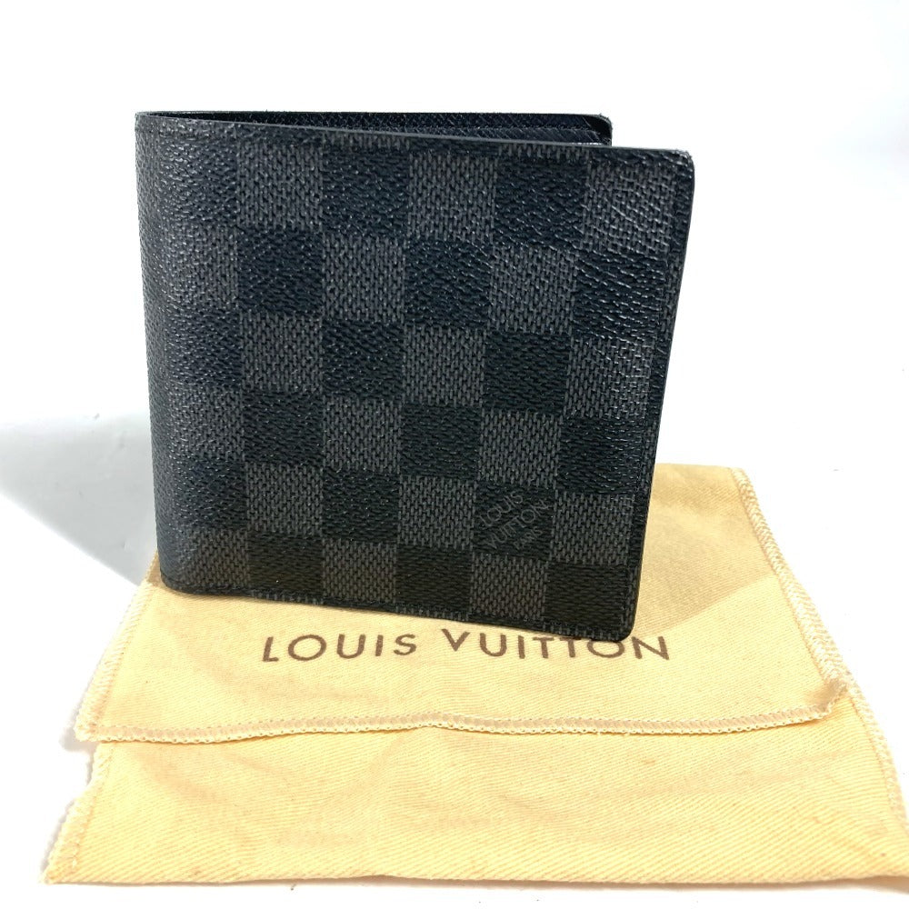 LOUIS VUITTON Folded wallet N62664 Damier Grafitto Canvas black Damier Grafitte Portefeuille Marco unisex(Unisex) Used Authentic