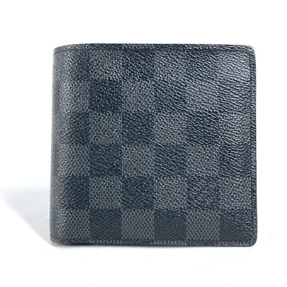LOUIS VUITTON Folded wallet N62664 Damier Grafitto Canvas black Damier Grafitte Portefeuille Marco unisex(Unisex) Used Authentic