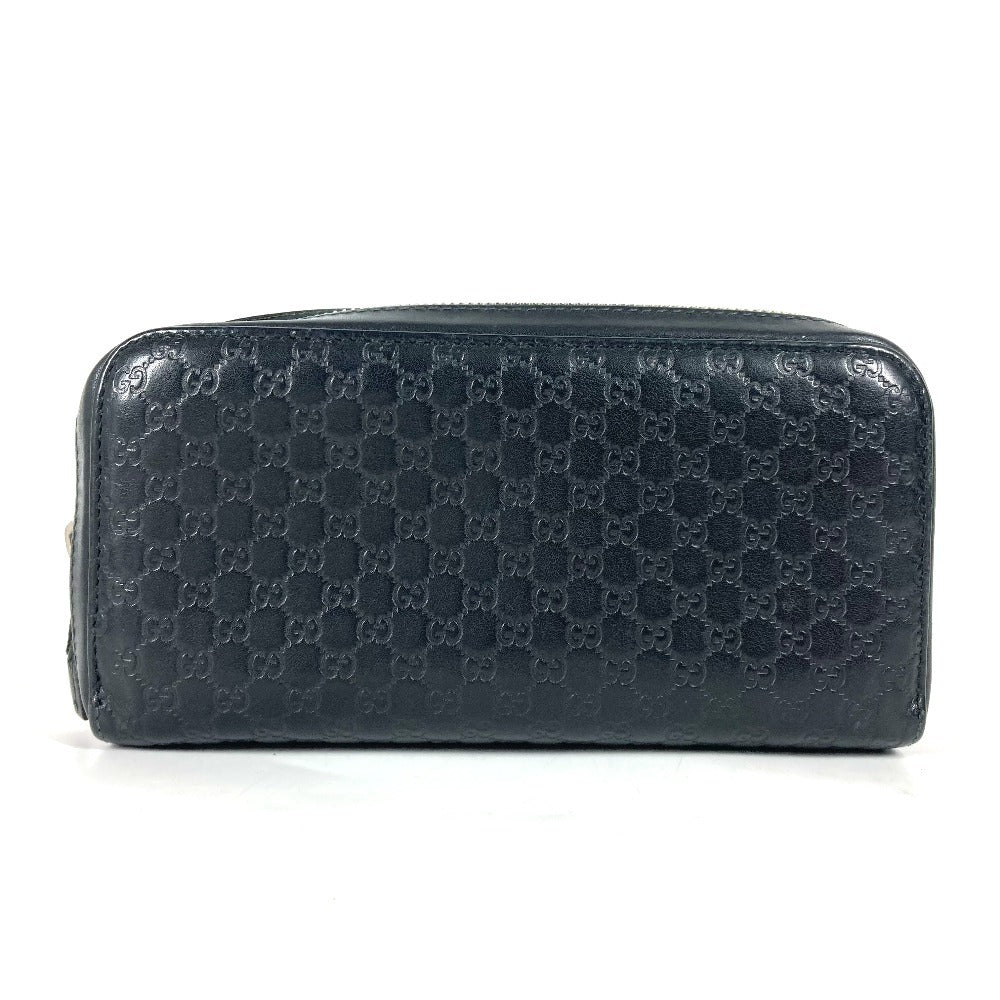 GUCCI Long Wallet Purse 278635 leather black GG Micro Guccisima unisex(Unisex) Used Authentic