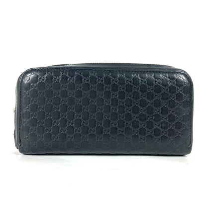 GUCCI Long Wallet Purse 278635 leather black GG Micro Guccisima unisex(Unisex) Used Authentic