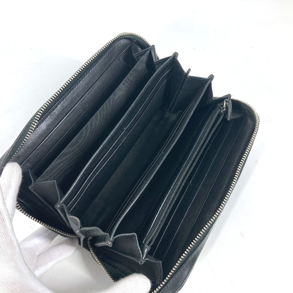 GUCCI Long Wallet Purse 278635 leather black GG Micro Guccisima unisex(Unisex) Used Authentic