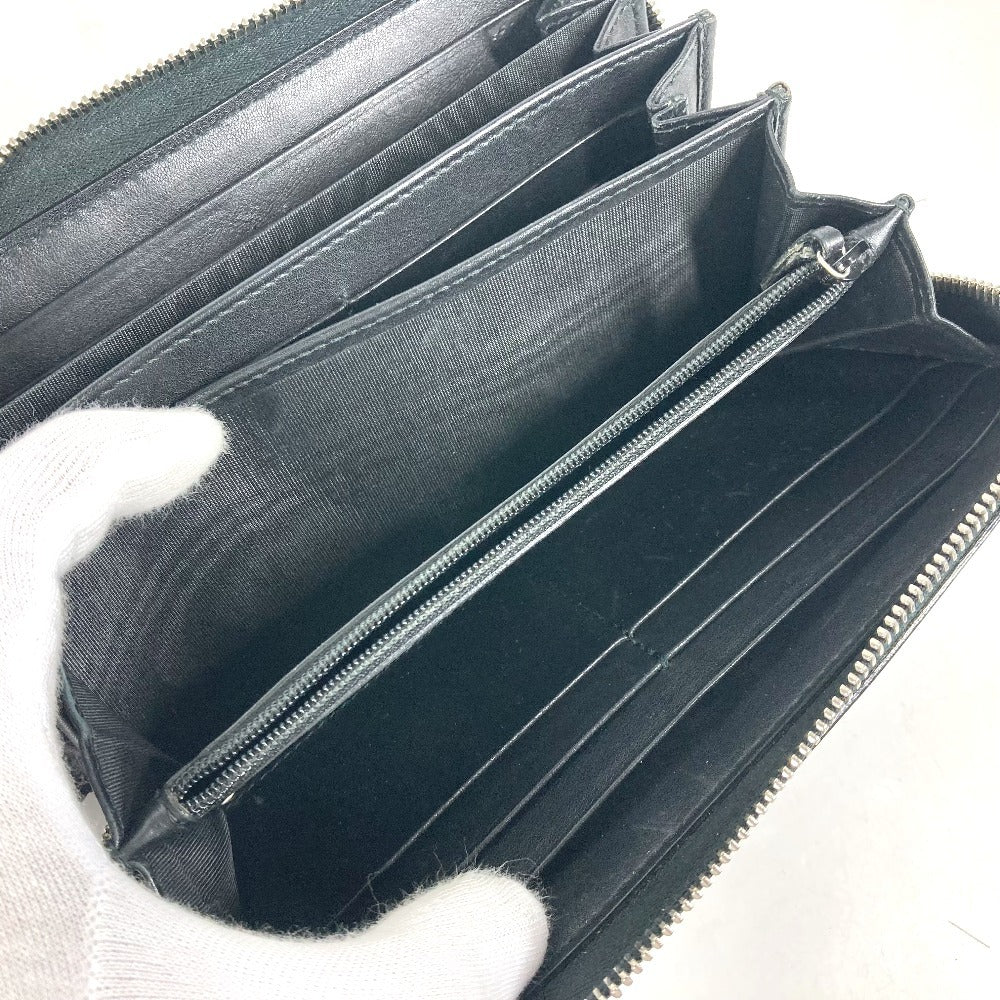 GUCCI Long Wallet Purse 278635 leather black GG Micro Guccisima unisex(Unisex) Used Authentic