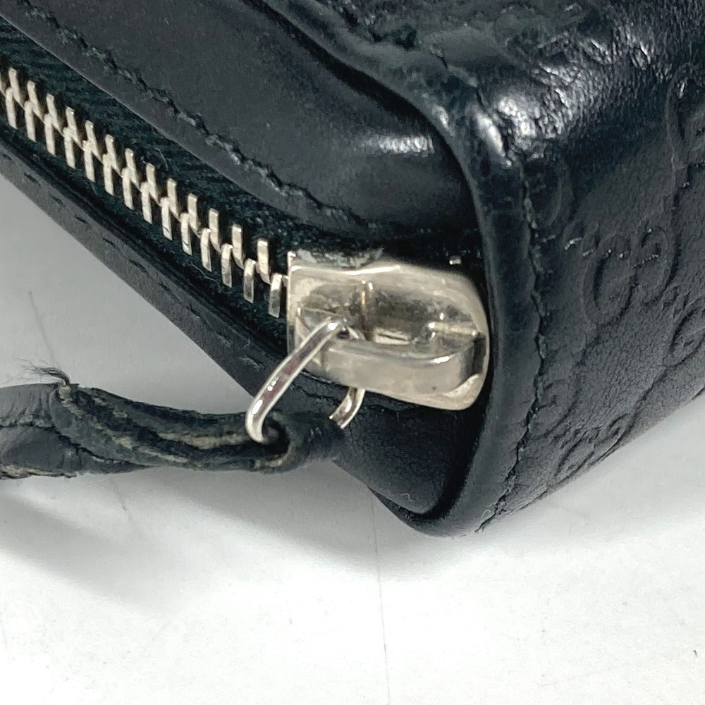 GUCCI Long Wallet Purse 278635 leather black GG Micro Guccisima unisex(Unisex) Used Authentic