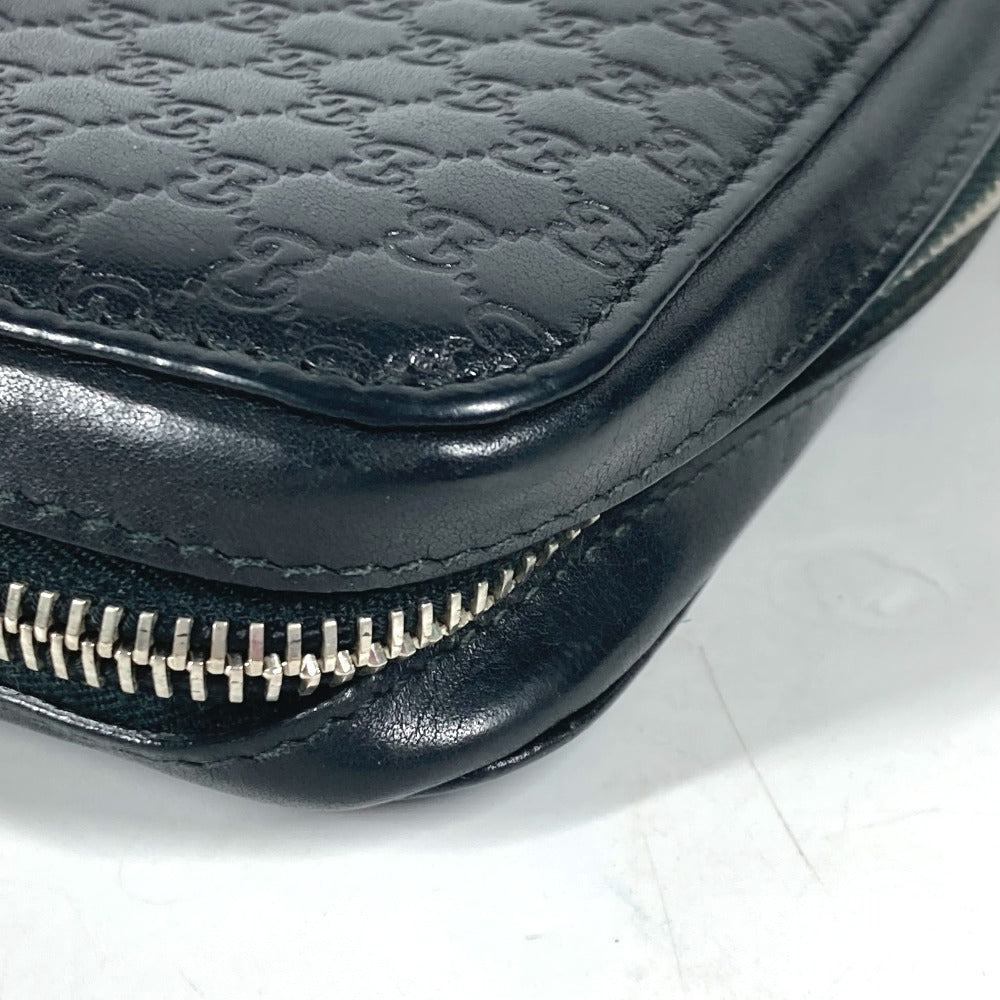 GUCCI Long Wallet Purse 278635 leather black GG Micro Guccisima unisex(Unisex) Used Authentic