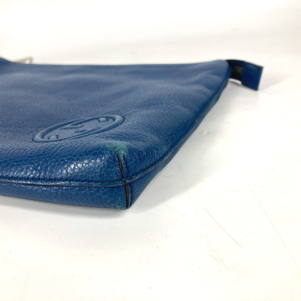 GUCCI business bag 322054 leather blue GG Interlocking G unisex(Unisex) Used Authentic