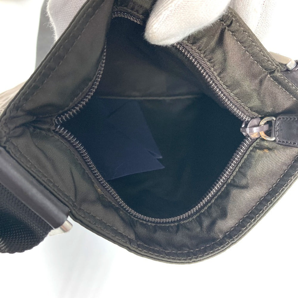 PRADA Shoulder Bag BT7372 Nylon Brown Triangle logo plate Women Used Authentic