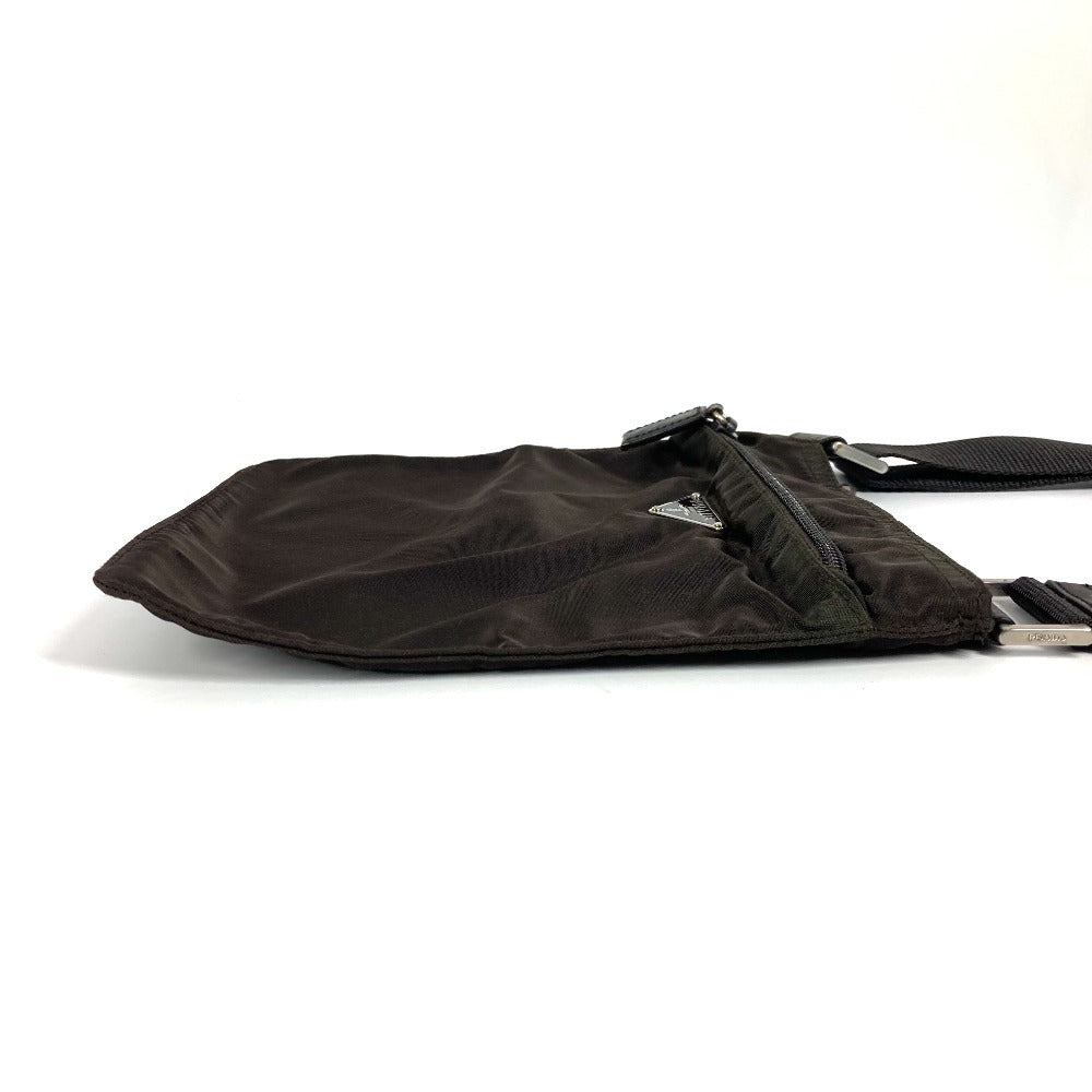 PRADA Shoulder Bag BT7372 Nylon Brown Triangle logo plate Women Used Authentic