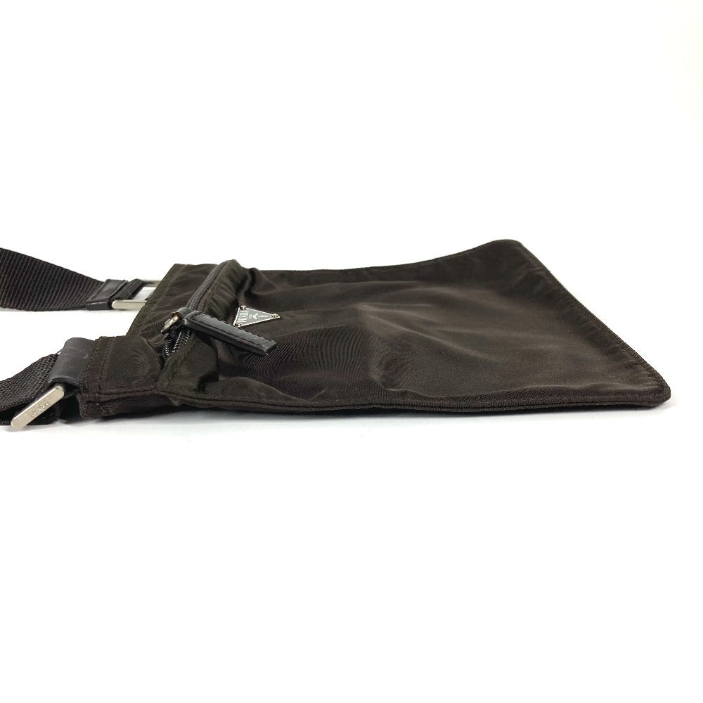 PRADA Shoulder Bag BT7372 Nylon Brown Triangle logo plate Women Used Authentic