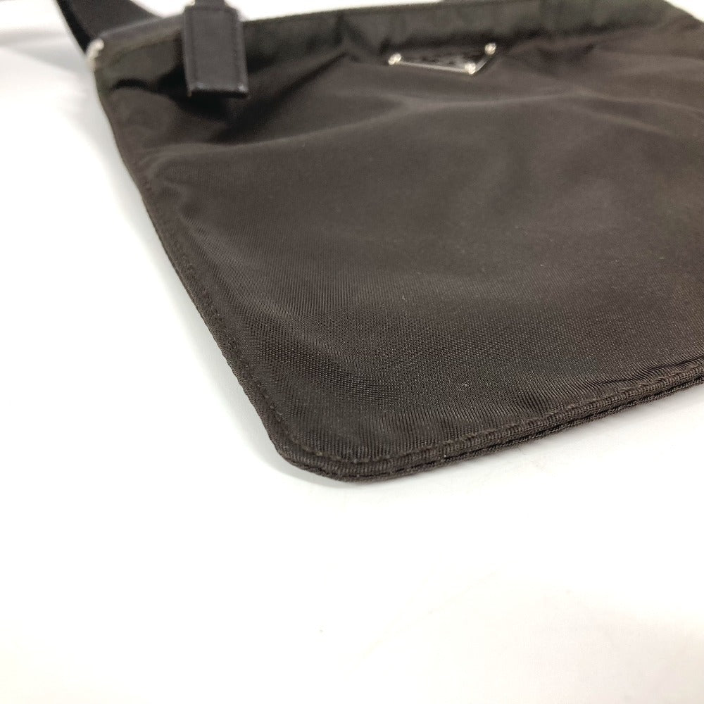 PRADA Shoulder Bag BT7372 Nylon Brown Triangle logo plate Women Used Authentic