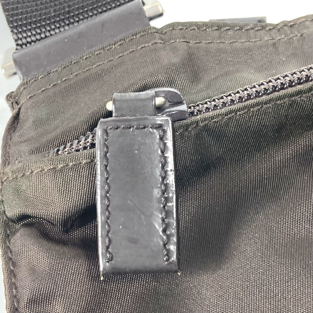 PRADA Shoulder Bag BT7372 Nylon Brown Triangle logo plate Women Used Authentic