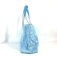 CHANEL Shoulder Bag A15991 Nylon jacquard / leather blue New Travel Line MM