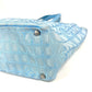 CHANEL Shoulder Bag A15991 Nylon jacquard / leather blue New Travel Line MM