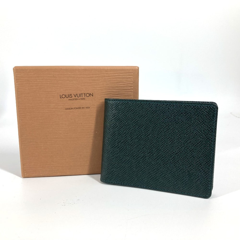 LOUIS VUITTON Folded wallet M30484 Taiga Leather green Taiga Porto Vie 6 Cartes Credit