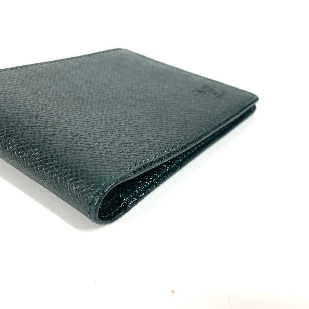 LOUIS VUITTON Folded wallet M30484 Taiga Leather green Taiga Porto Vie 6 Cartes Credit