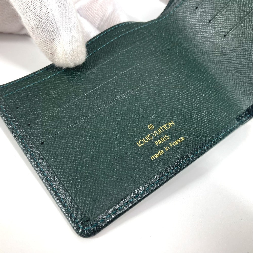 LOUIS VUITTON Folded wallet M30484 Taiga Leather green Taiga Porto Vie 6 Cartes Credit