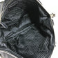 PRADA Shoulder Bag Leather / nylon Navy logo