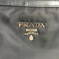 PRADA Shoulder Bag Leather / nylon Navy logo