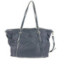 PRADA Shoulder Bag Leather / nylon Navy logo