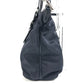 PRADA Shoulder Bag Leather / nylon Navy logo