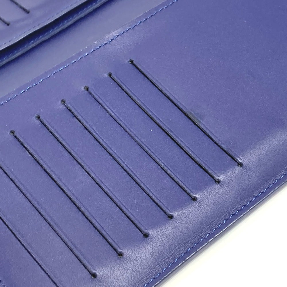 LOUIS VUITTON Long Wallet Purse M81405 leather blue monogram bandana Portefeuille Brazza