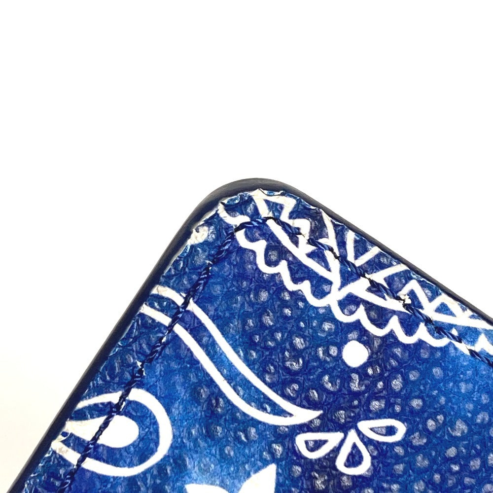 LOUIS VUITTON Long Wallet Purse M81405 leather blue monogram bandana Portefeuille Brazza