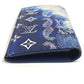 LOUIS VUITTON Long Wallet Purse M81405 leather blue monogram bandana Portefeuille Brazza