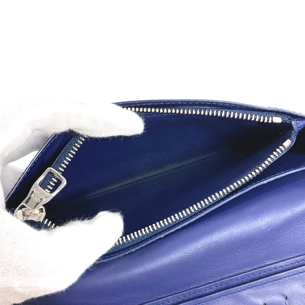 LOUIS VUITTON Long Wallet Purse M81405 leather blue monogram bandana Portefeuille Brazza